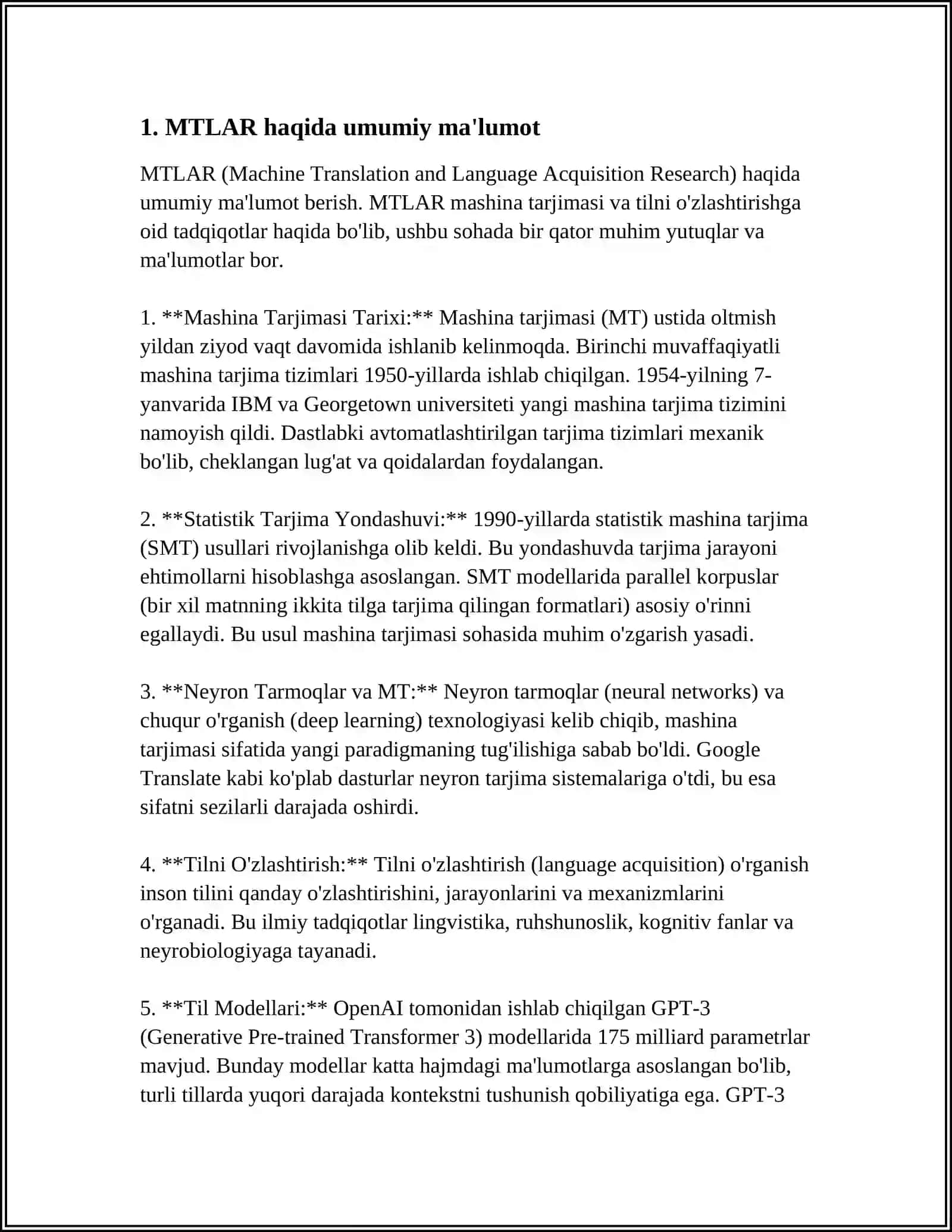MTLAR HAQIDA UMUMIY MA'LUMOT; MTLAR TURLARI VA BELGILANISHLARI; P-N O'TISH BILAN BOSHQARILADIGAN MTLAR; KANALLI INDUKSIYALANGAN VA KANALI QURILGAN MDYA-TRANZISTORLARNING TUZILISHI VA ISHLASH PRINTSIPLARI; MTLAR VOLT-AMPER XARAKTERISTIKALARI VA PARAMETRLARI, ULARNING ISH REJIMLARIGA HAMDA TEMPERATURAGA BOG'LIQLIGI; MAYDONIY TRANZISTORNING ULANISH SXEMALARI; MTLAR QO'LLANILISH SOHALARI 4