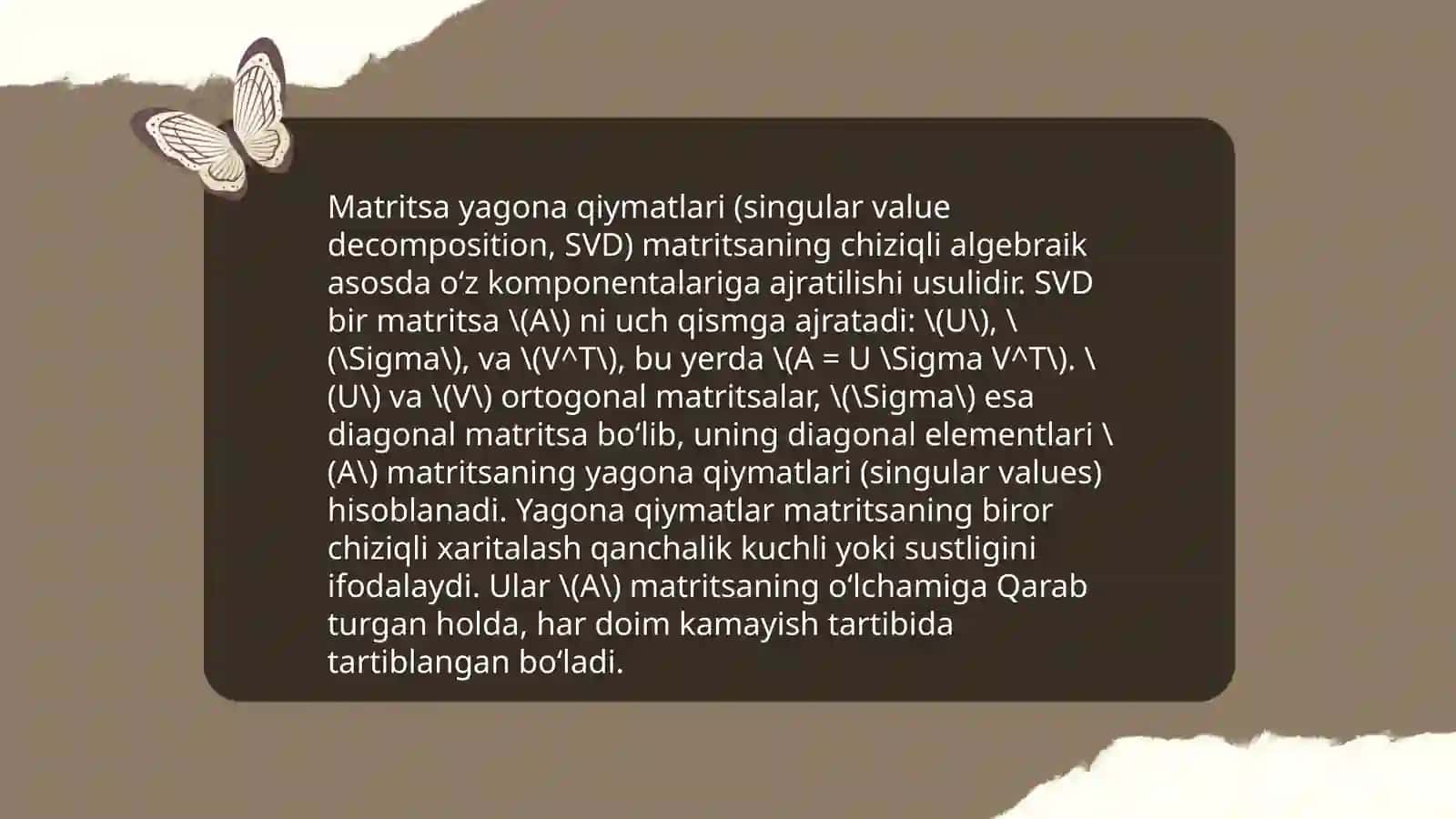 Singulyar (yagona ) qiymatlar 4