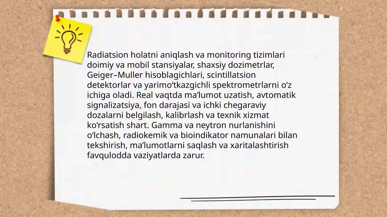 Favqulodda vaziyatni baholash. Radiatsion holat. Radioktiv zararlanish manbalari. Radioktiv zararlanish zonalari tavsifi 4