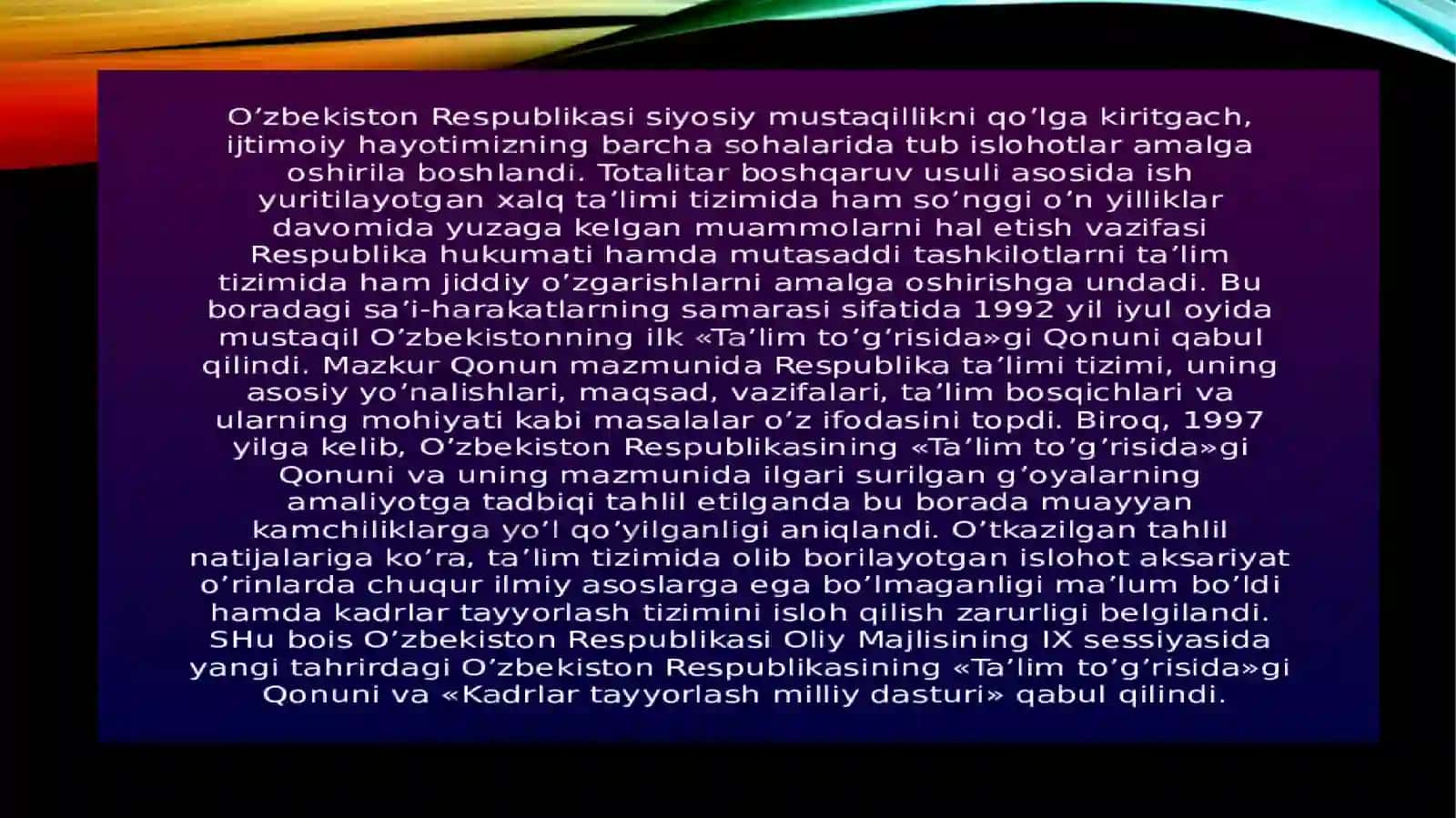 Mustaqil O’zbekiston rivojlanish yo’nalishlari va muammolari. Faninng predmeti, tadqiqot doirasi, maqsadva vazifasi. 4