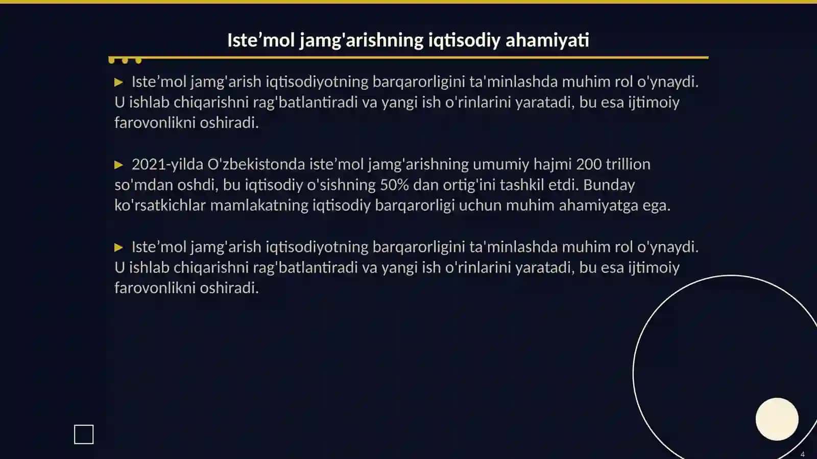 Iste’mol jamg'arish va investitsiyalar 4