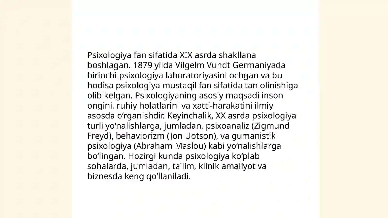 Umumiy psixologiya fanining taraqqiyot bosqichlari predmeti va asosiy vazifalari 4