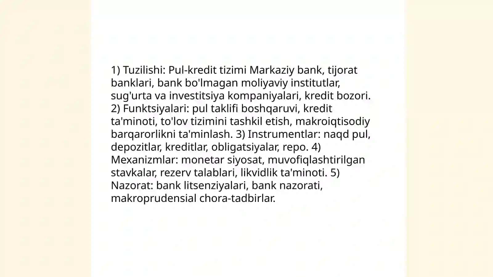 Pul muomalasi pul kridet tizimi va banklar 4
