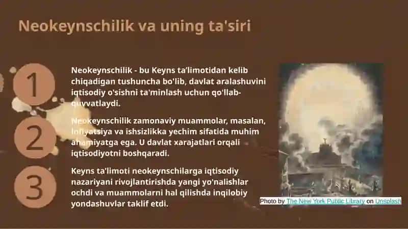 Jon Meynard Keyns ta’limoti, va neokeynschilik 4