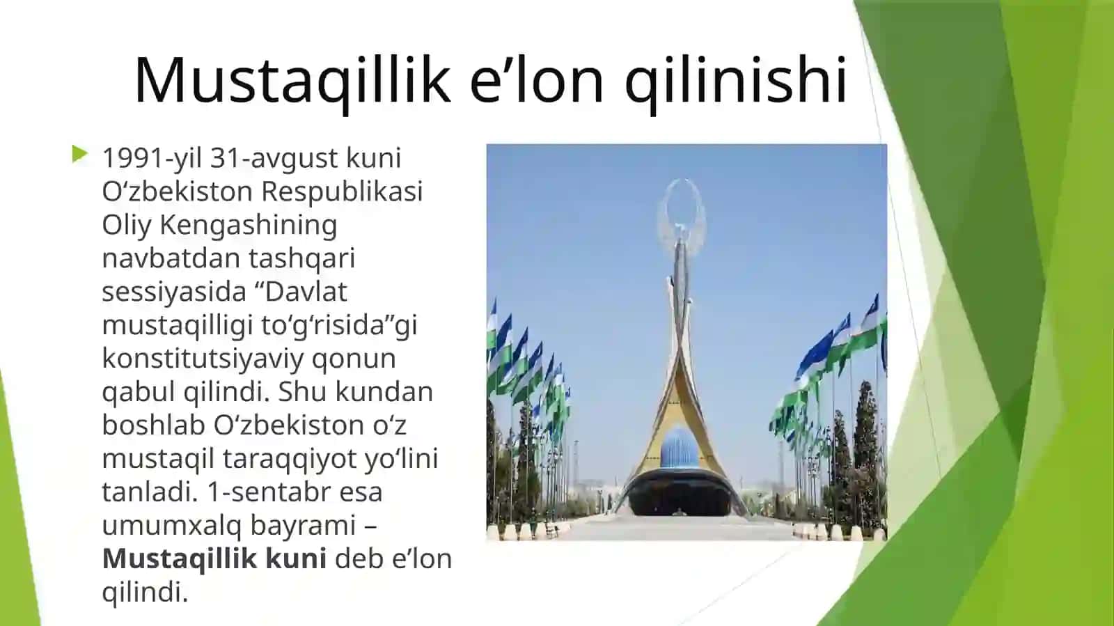 Mustaqil O`zbekiston Respublikasi tashkilot topishi 4