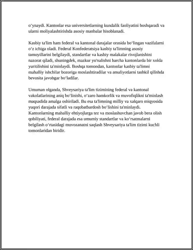 SHVETSARIYA TA'LIM TIZIMI 4