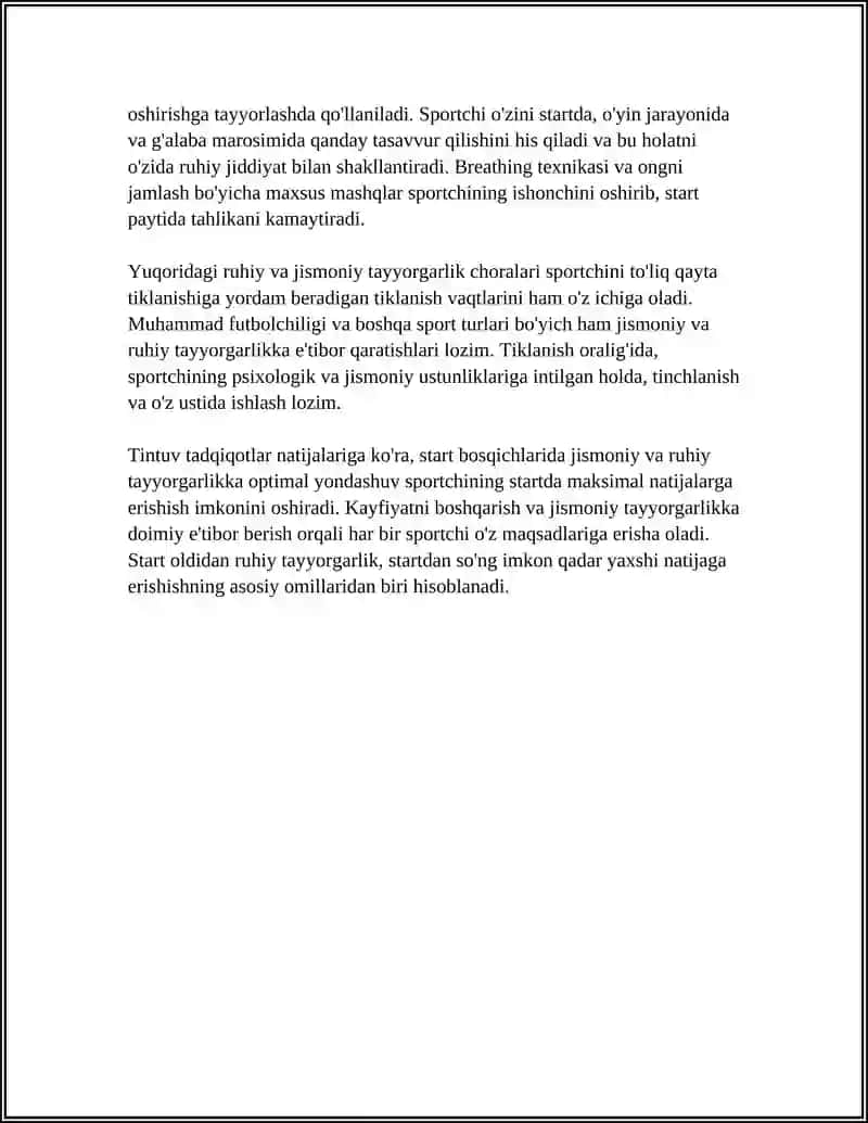 SUPACHADAN START OLISH BOSQICHLARI 4