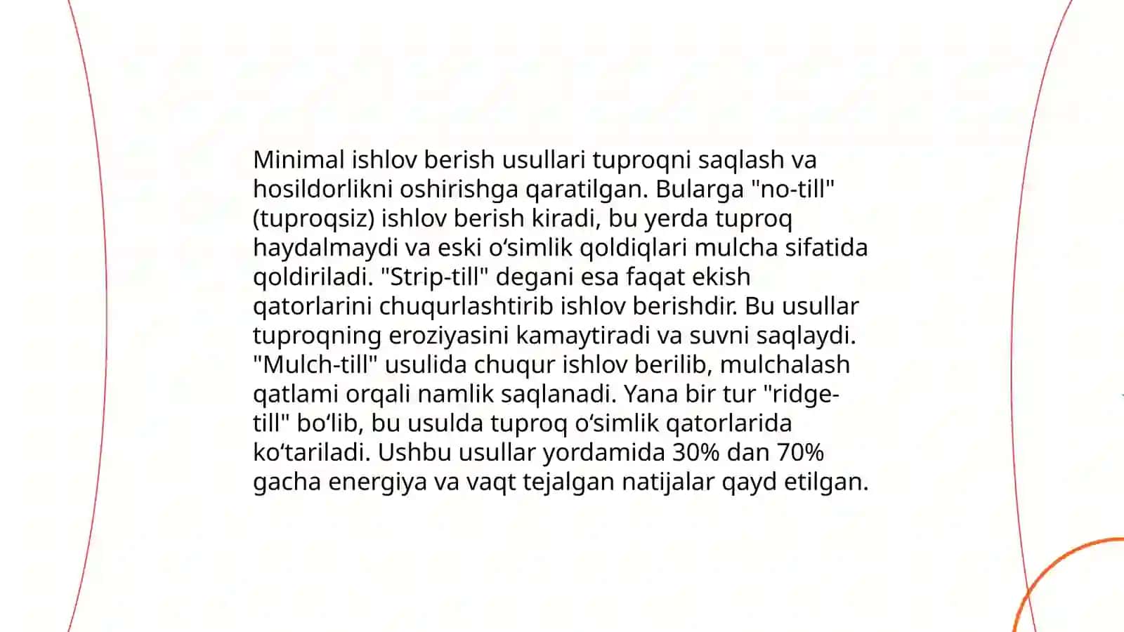 Tuproqqa minimal ishlov berish usullari va ularni amalga oshiruvchi mashinalarni o‘rganish 4