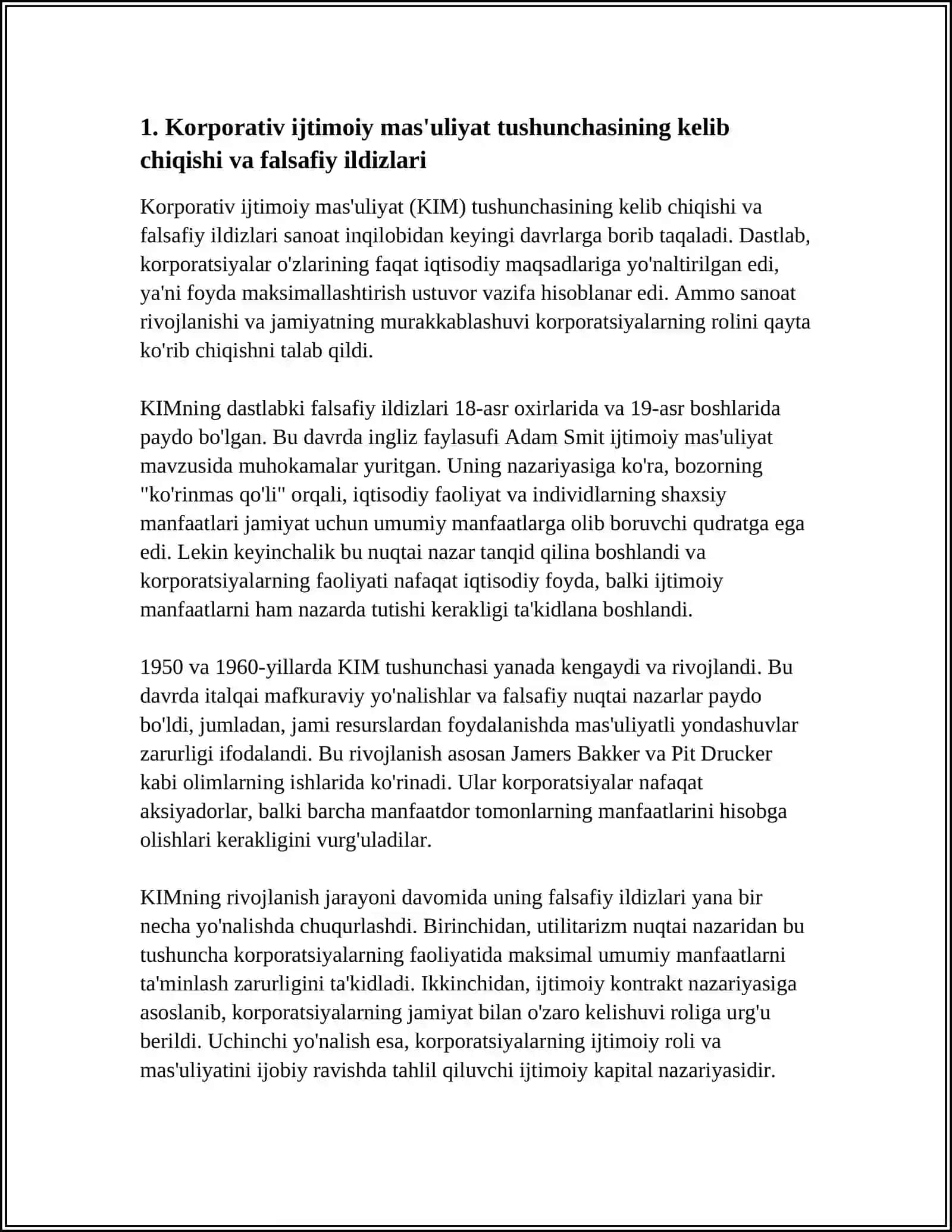 Korporativ ijtimoiy mas'uliyat tushunchasining tarixi va rivojlanishi 4