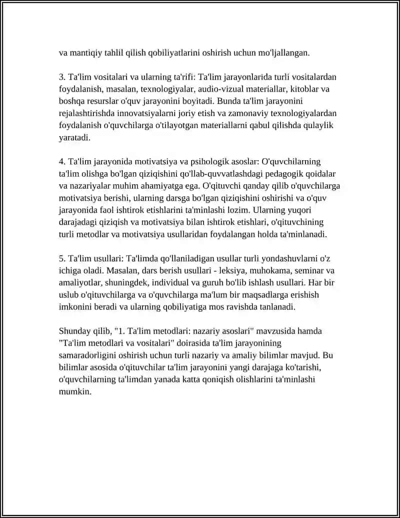 TALIM METODLARI VA VOSITALARI 4
