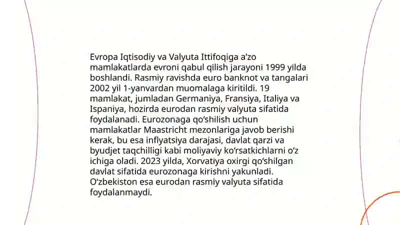 Evropa iqtisodiy va valyuta Ittifoqiga a’zo mamlakatlarning yagona valyutasi evro:kirish bosqichlari, xalqaro funktsiyalarni rivojlantirish istiqbollari 4