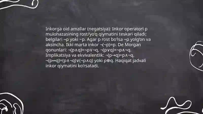Mulohazalar ustida amallar 4