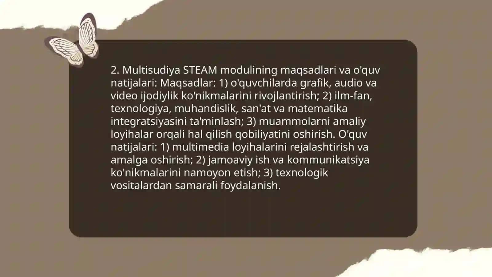 Multisudiya STEAM ta'lim moduli sifatida 4