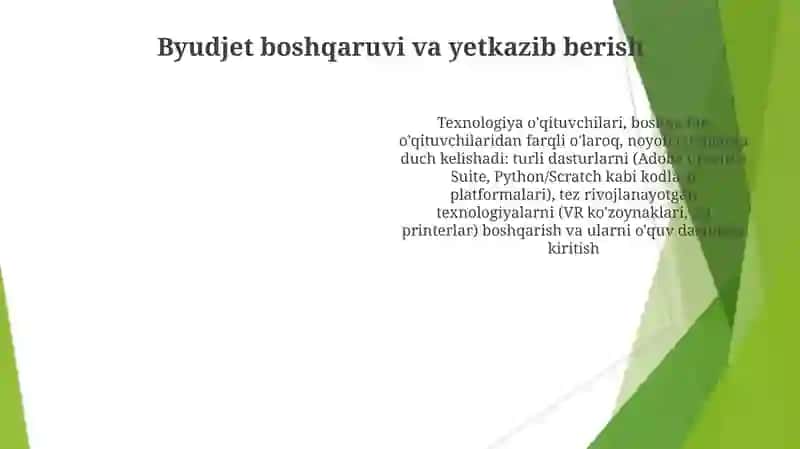Texnologiya òqituvchisining boshqa òqituvchidan farqli jihati ularga qòyiladigan talablar 4