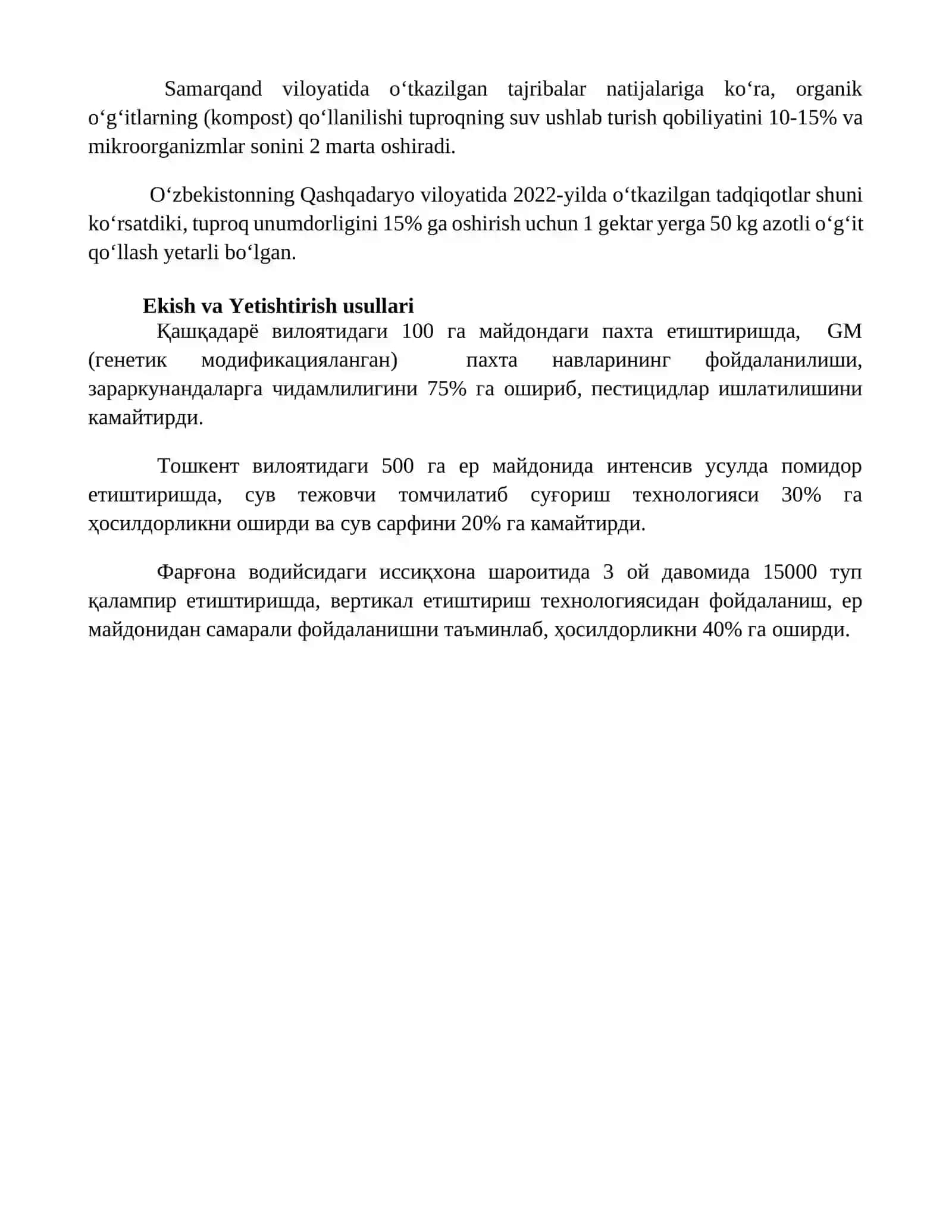 O'simliklar biologiyasi va yetishtirish texnologiyasi 4