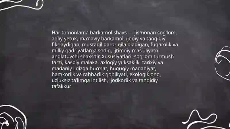 Har Tomonlama Barkamol Shaxsni Shakllantirish Milliy Tarbiyaning Bosh Maqsadi 4