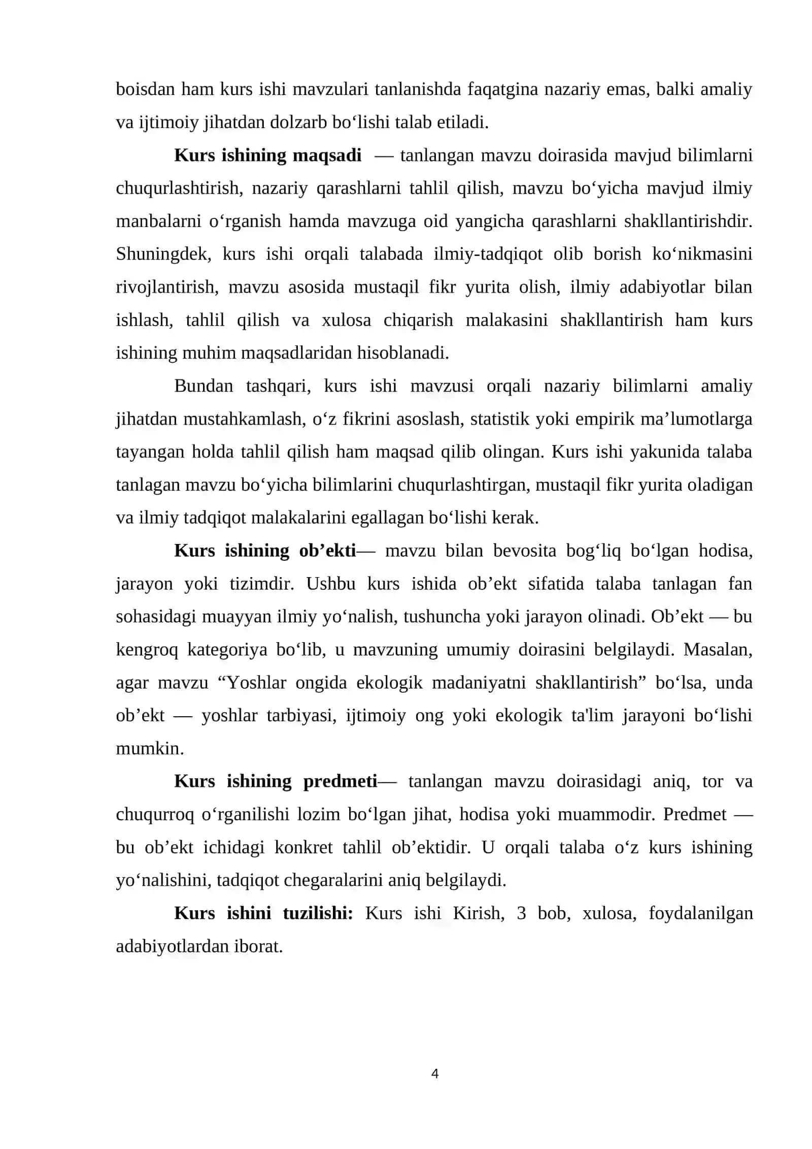 Darslik va o’quv qo’llanmalardan foydalanib mavzular ustida ishlash, internetdan foydalanib referat tayyorlash 4