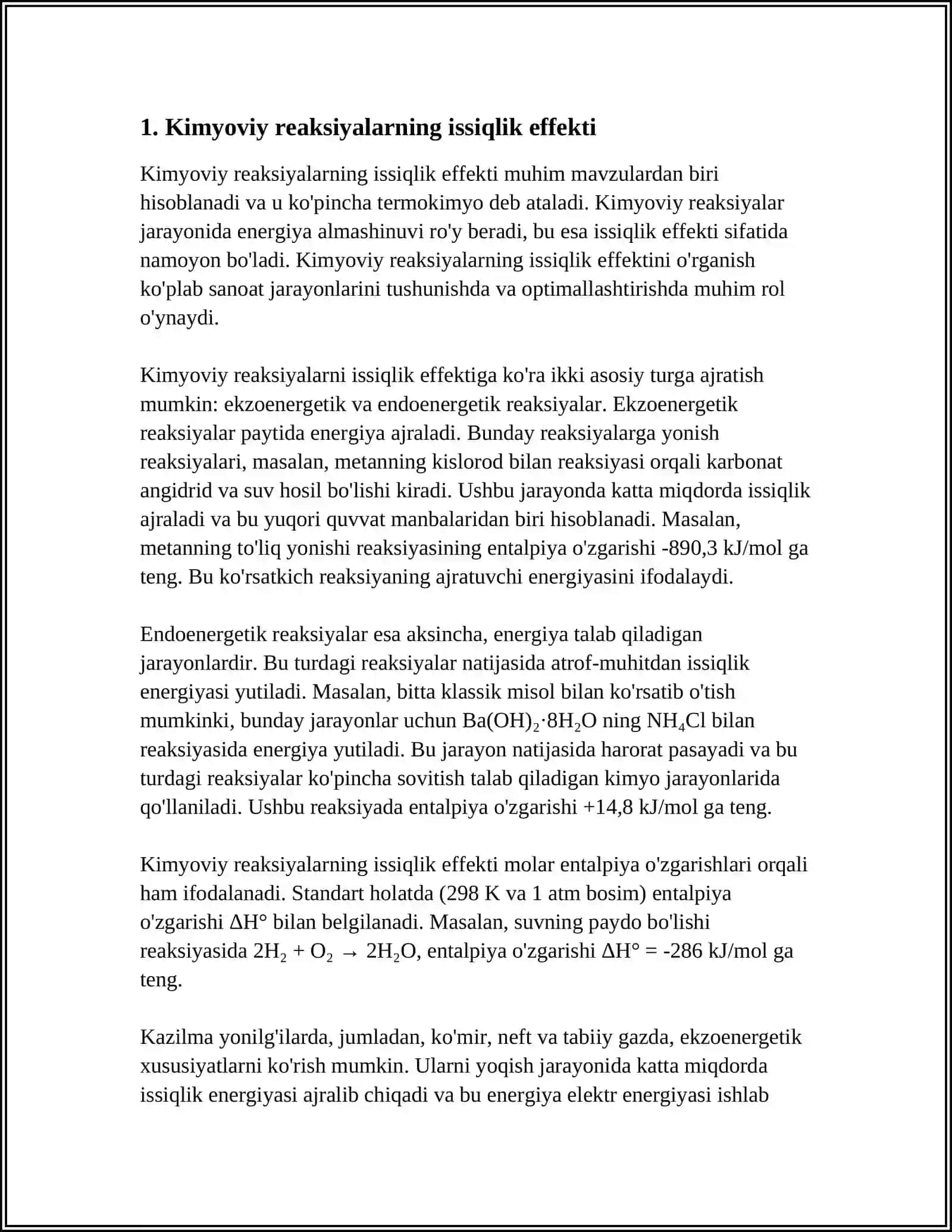 @PIC KIMYOVIY REAKSIYALARNING ISSIQLIK EFFEKTI.EKZO VA ENDOTERMIK REAKSIYALAR.ICHKI ENERGIYA VA ENTALPIYA 4