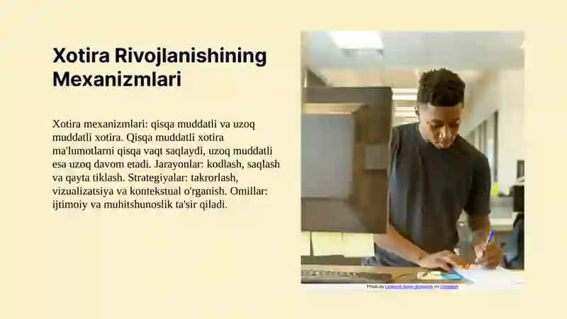 Xotira rivojlanishining psixologik asoslari va mexanizmlari 4