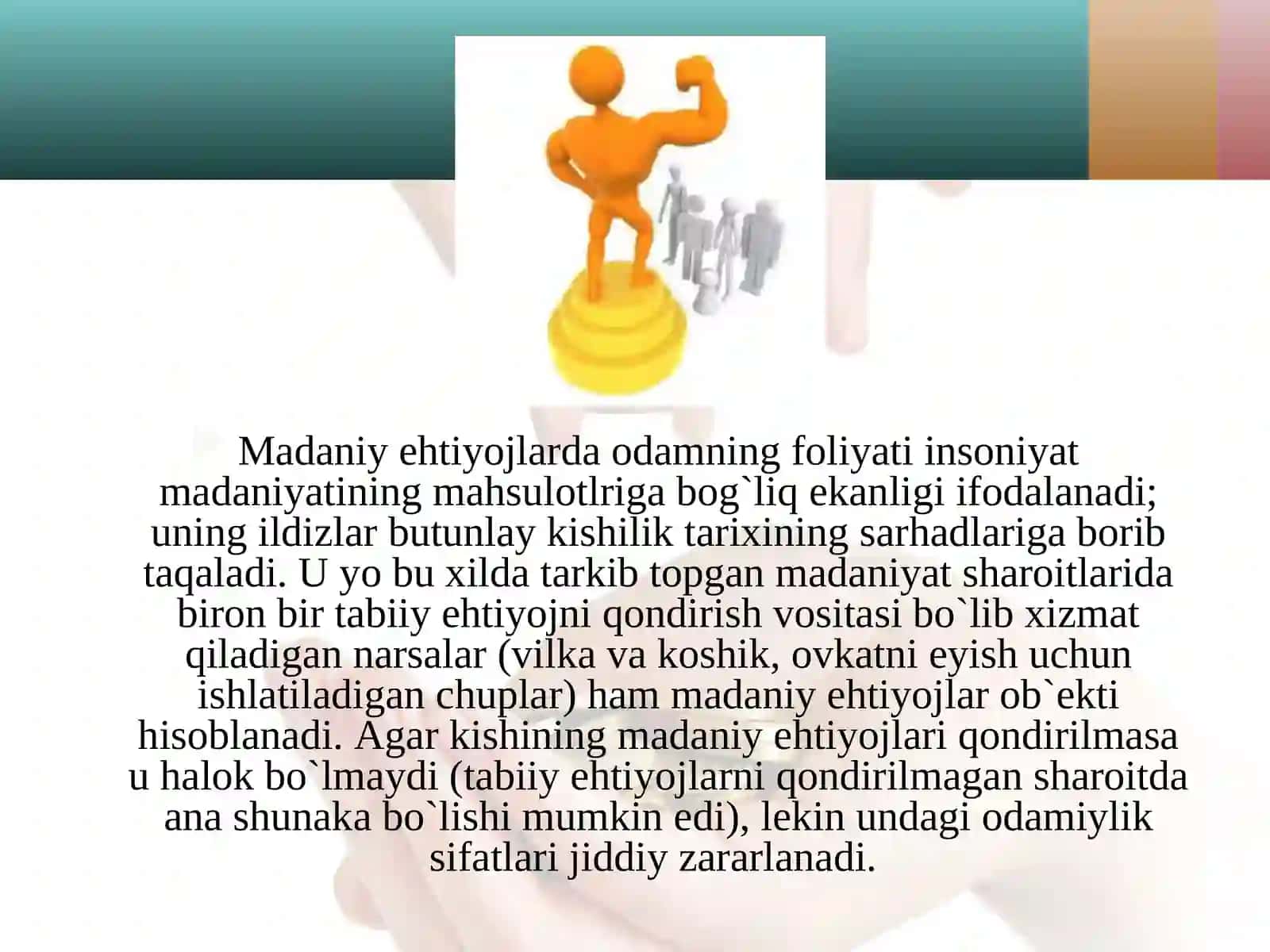 Ehtiyoj faollikni yuzaga keltiruvchi turtki sifatida va ehtiyoj o'rganish metodlari 4