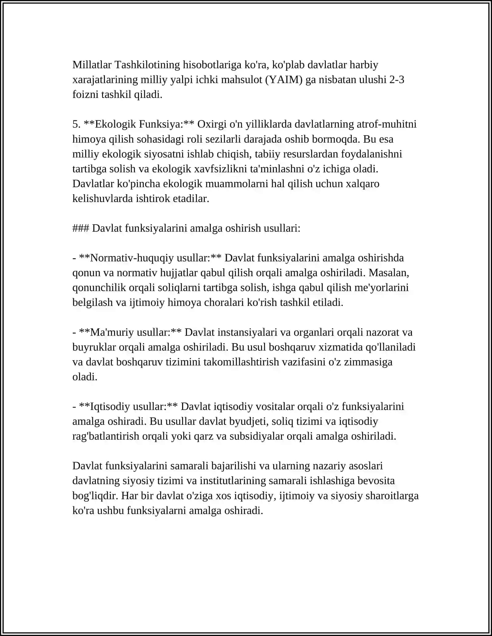 DAVLAT FUNKSIYALARINI AMALGA OSHIRISH USULLARI TAHLILI 4