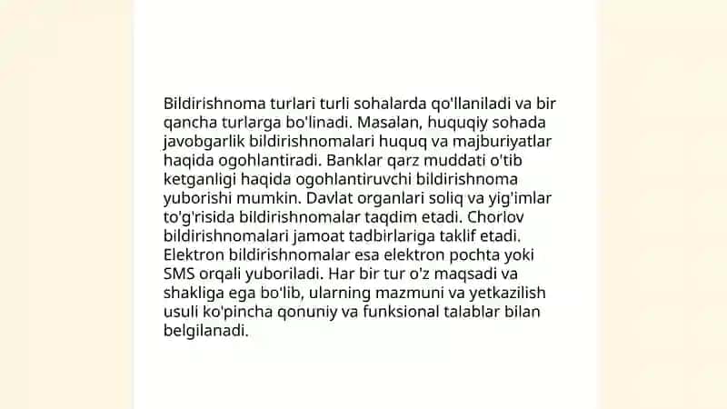 Bildirishnoma yozish qoidalari 4