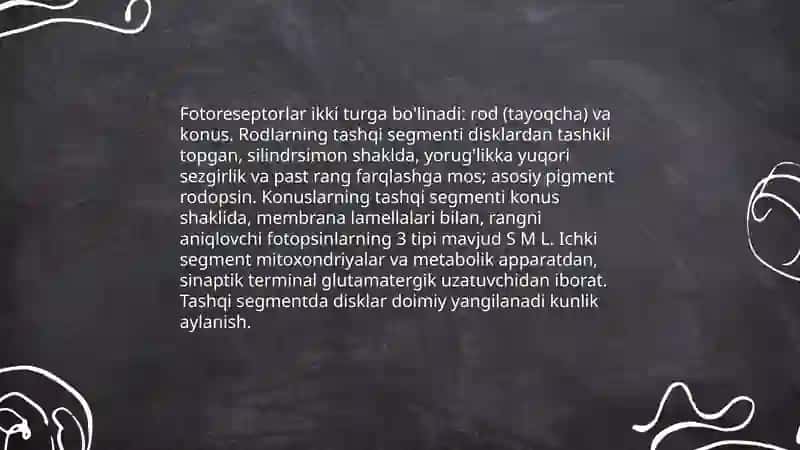 Fotoresepsiyaning morfologik asoslari. 4