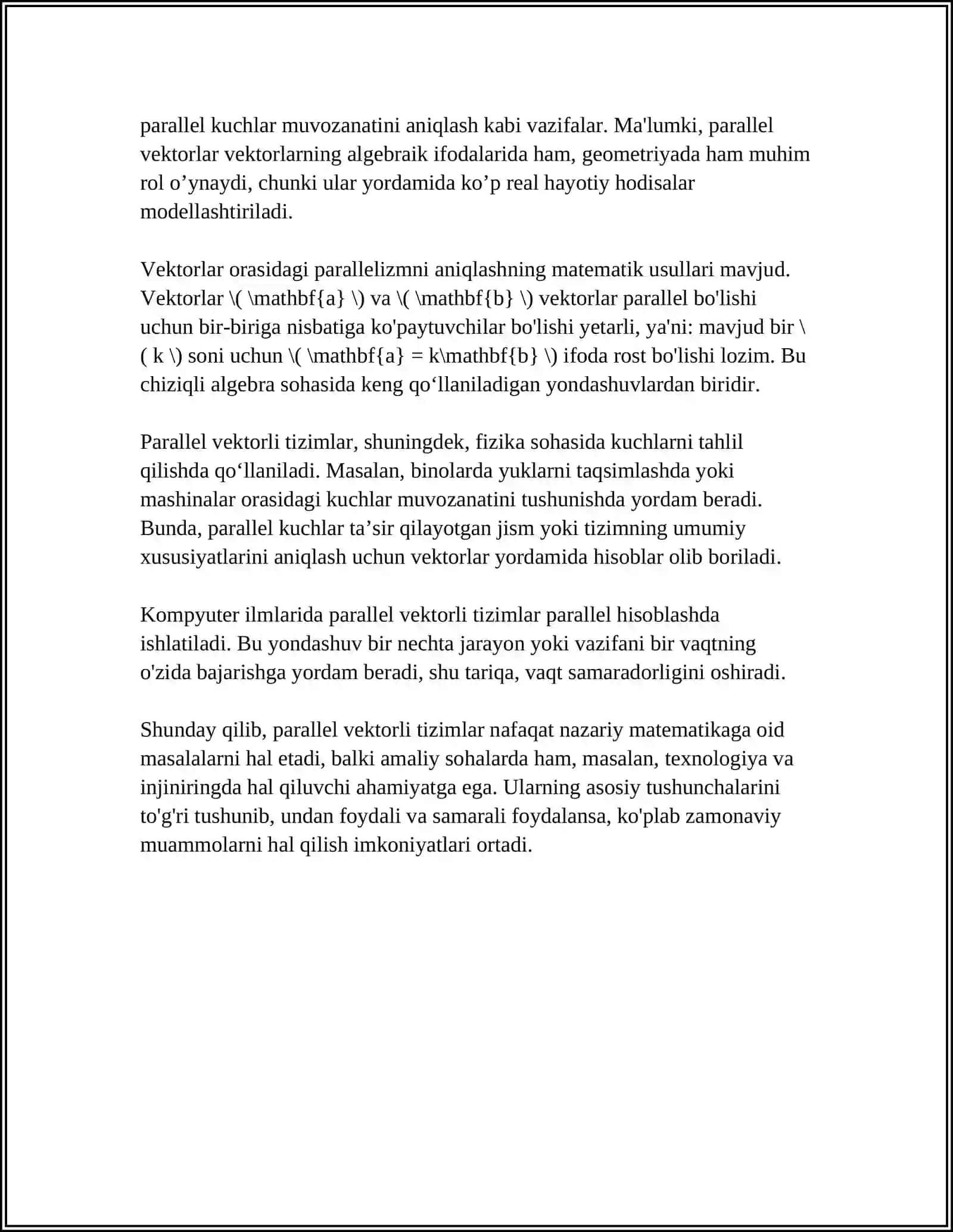 PARALLEL VEKTORLI TIZIMLAR (PVP). KLASTERLI TIZIMLAR 4