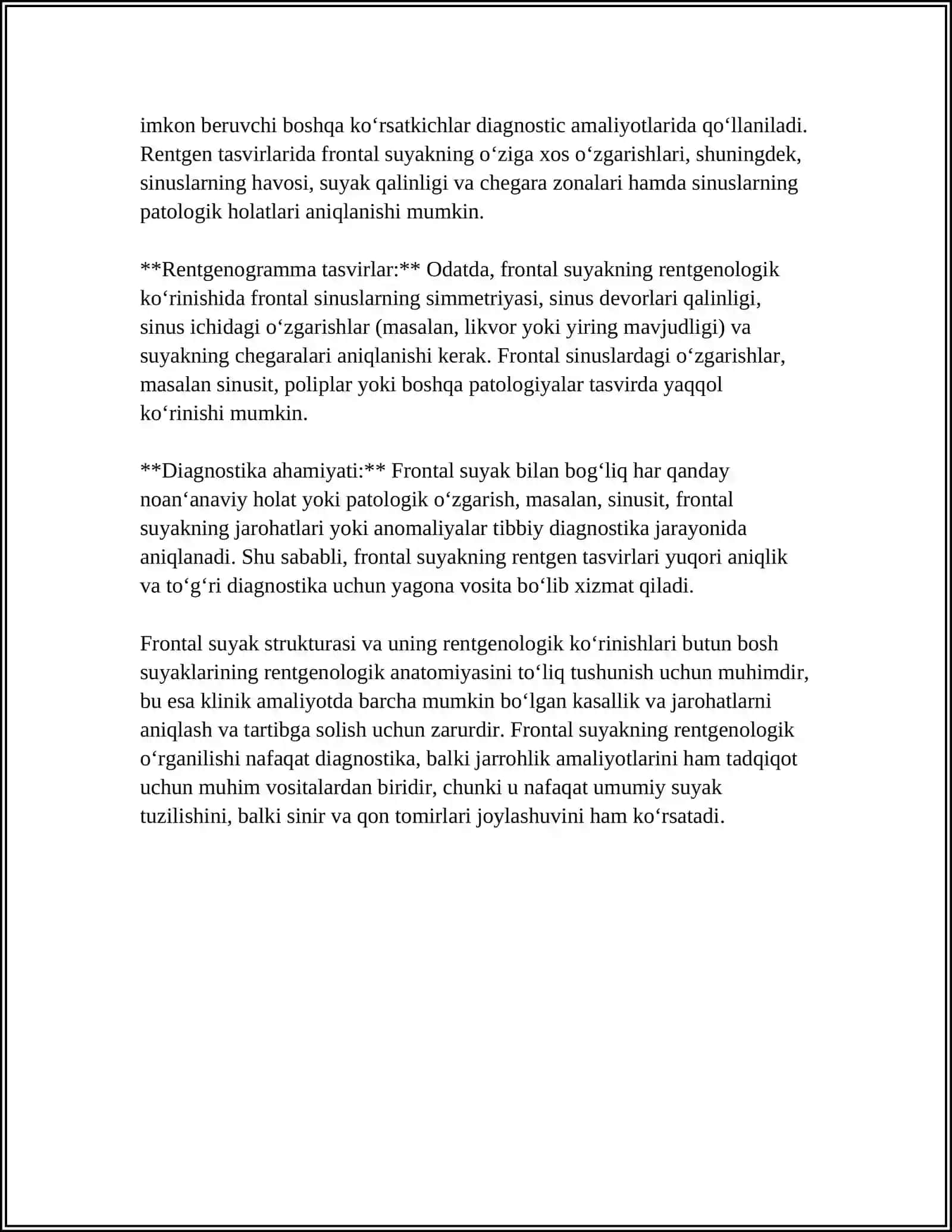 BOSH SUYAKLARINIG RENTGENOLOGIK ANATOMIYASI 4