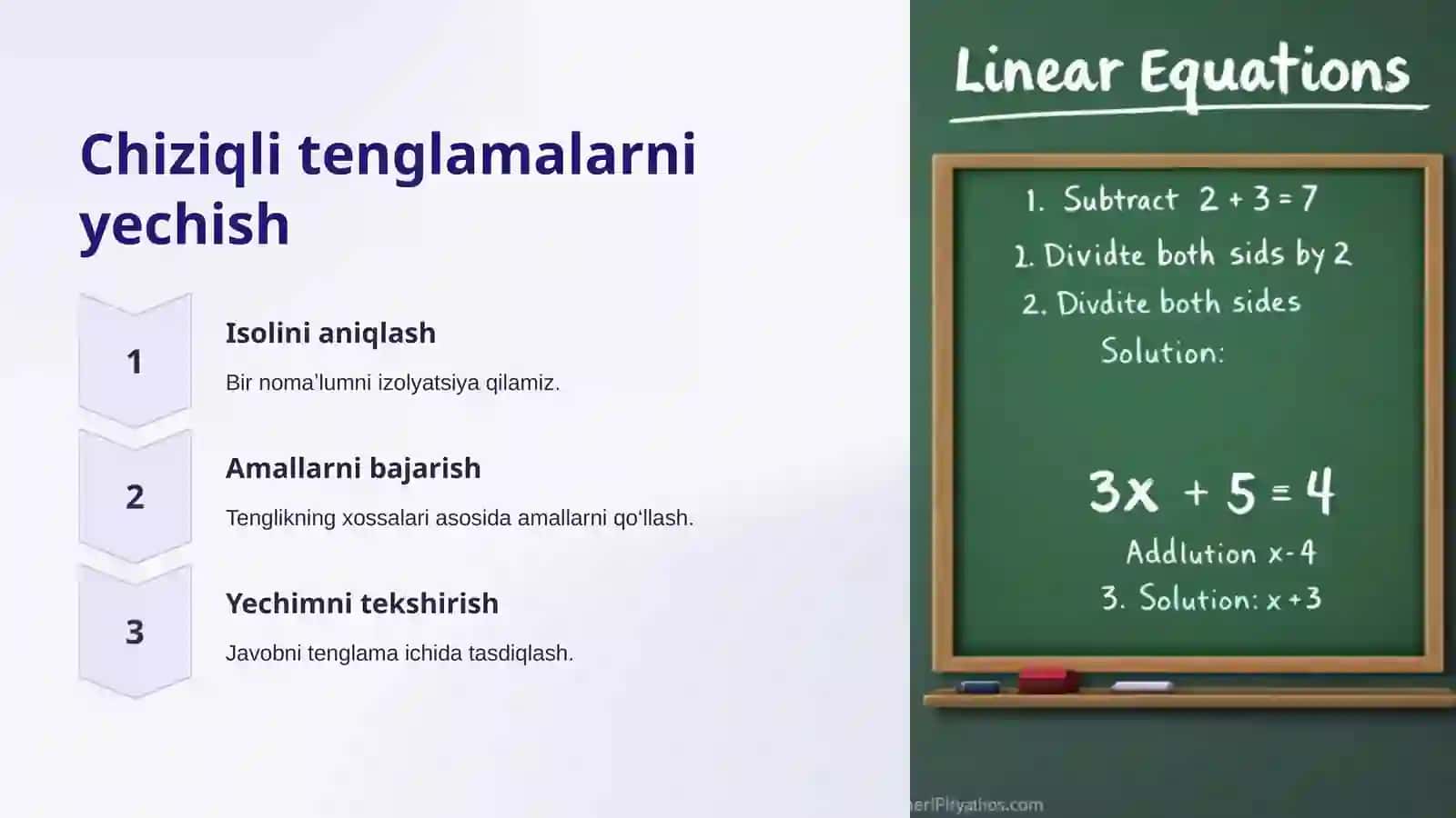 Bir nomaʼlumli tenglamalar bilan tanishuv 4