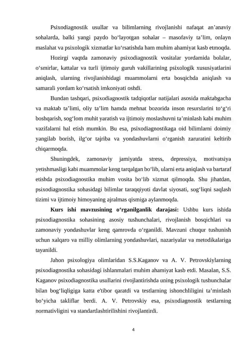 Psixodiagnostikaga oid bilimlar taraqqiyoti 4