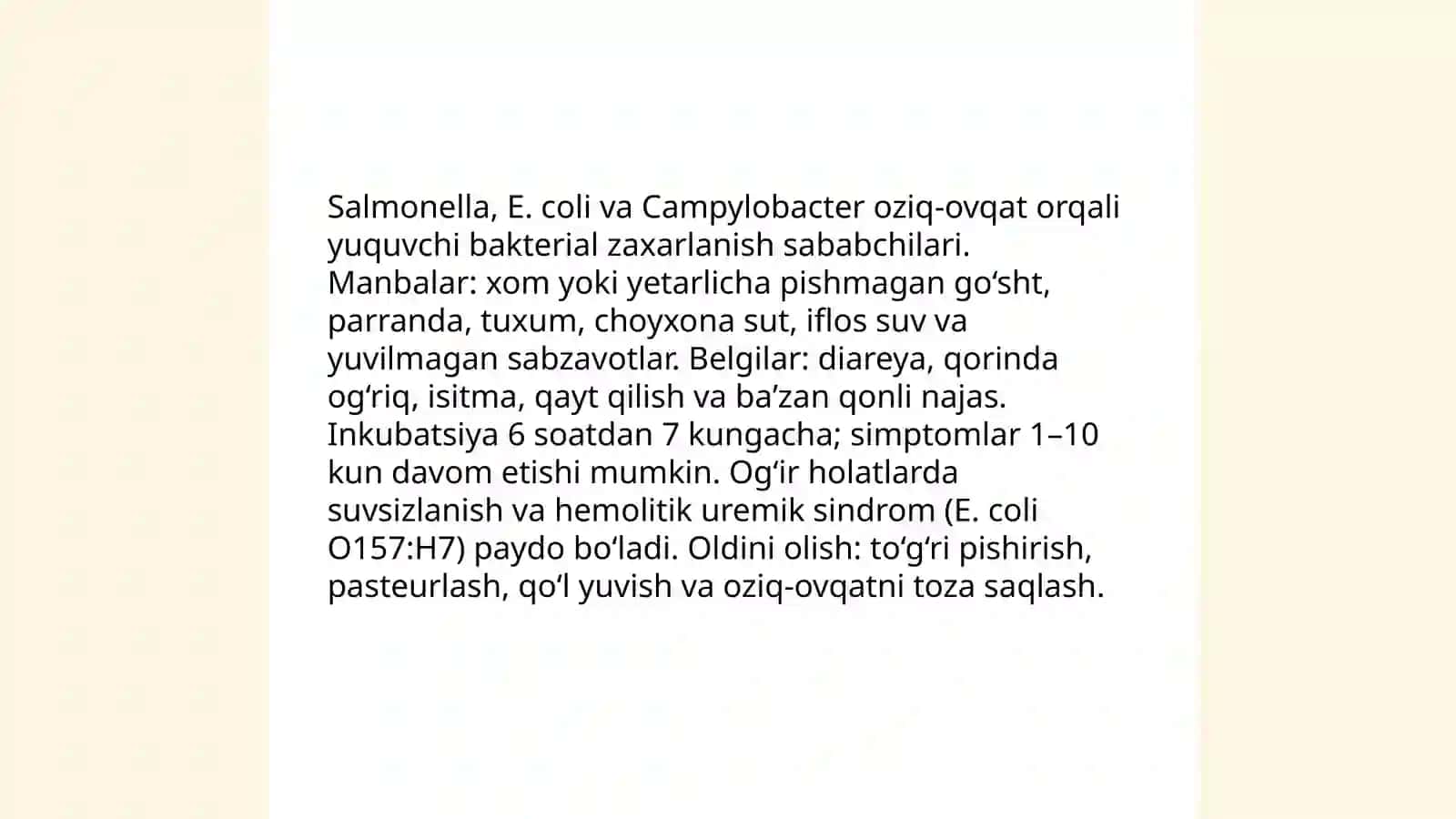 Ovqatdan zaxarlanishning ta'rifi va turlari 4