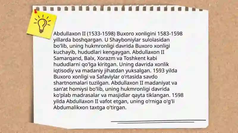 Abdullaxon 2 va uning davlat boshqaruvidagi faoliyati 4