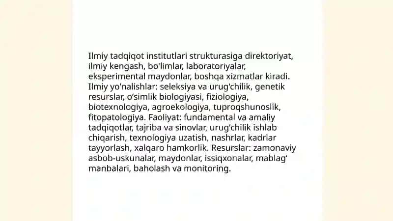 Ilmiy tadqiqot institutlari faoliyati bilan tanishish 4