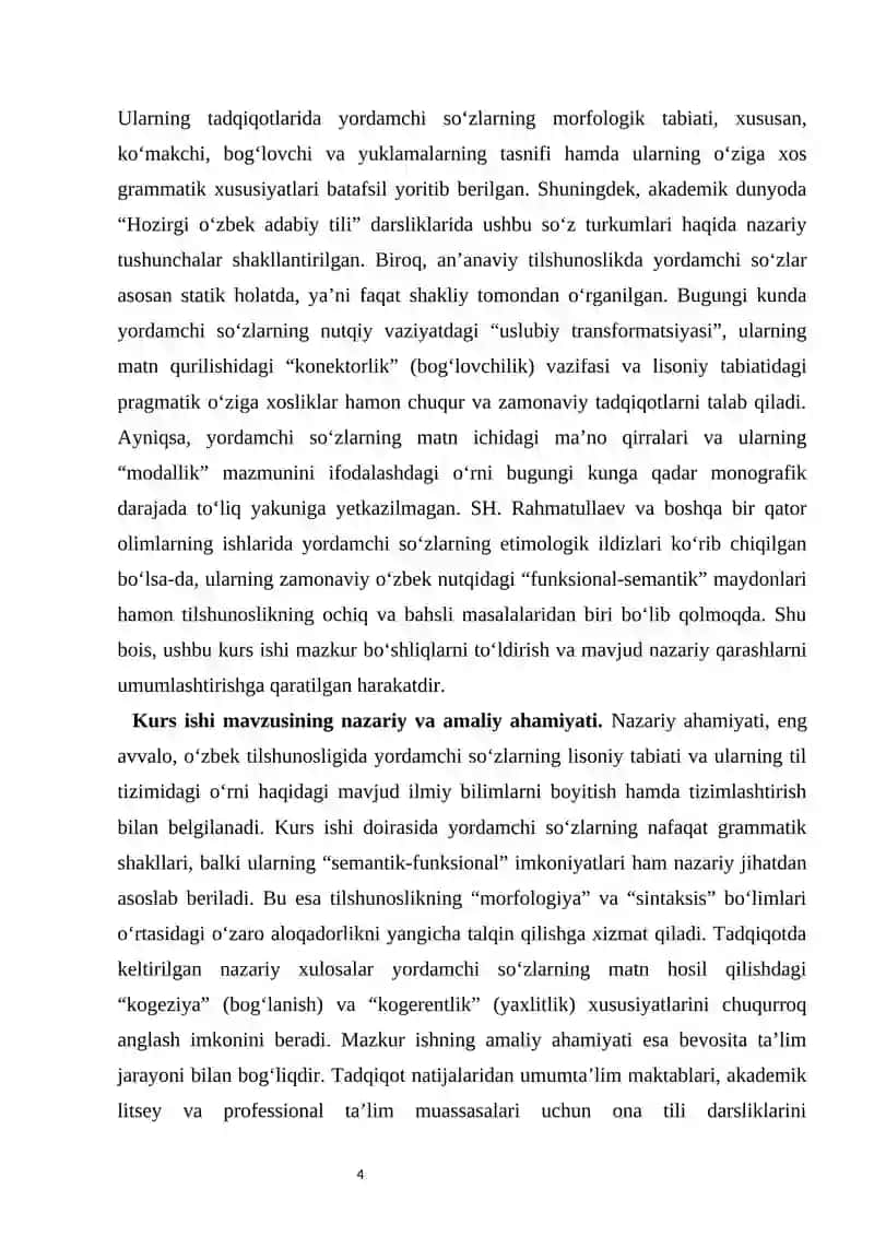 Yordamchi soʻzlarning lisoniy tabiati 4