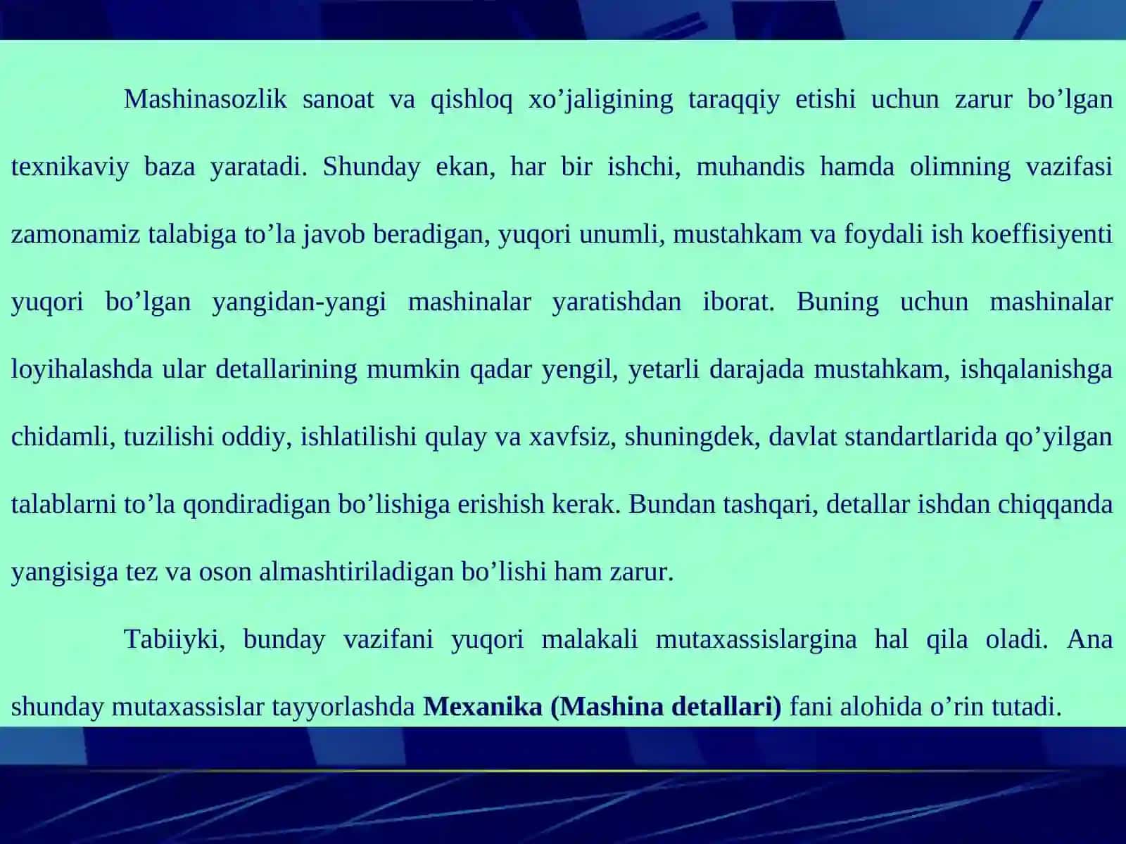 Parchin mixli birikmalar. turlari, qo`llanilishi. Payvand birikmalar. Tribotexnika asoslari. Ishqalanish va yeyilish. Moylash materiallari 4