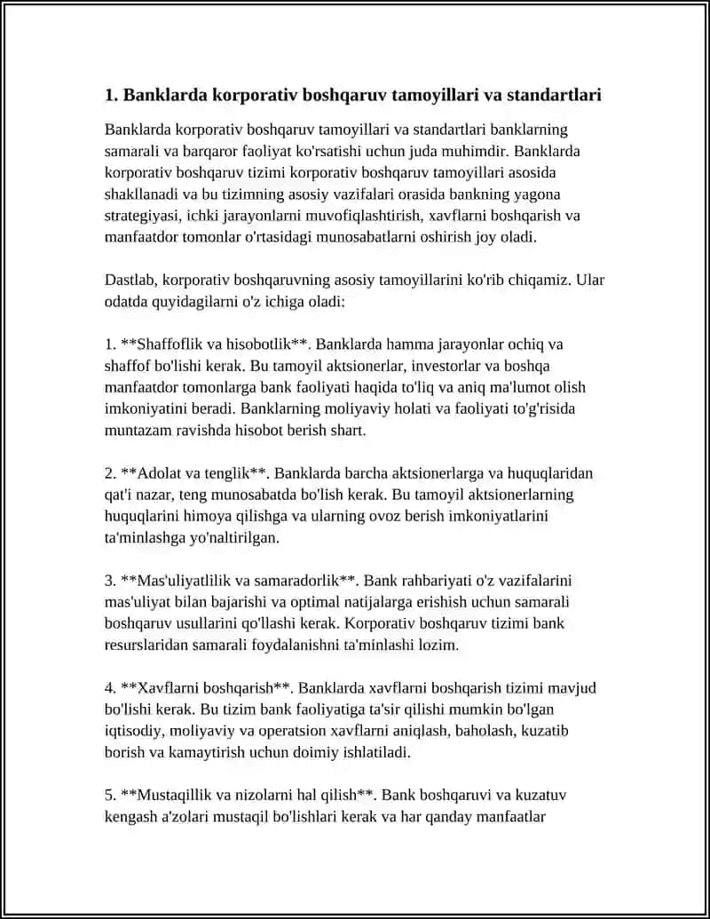 BANKLARDA KORPORATIV BOSHQARUV TIZIMINI 4