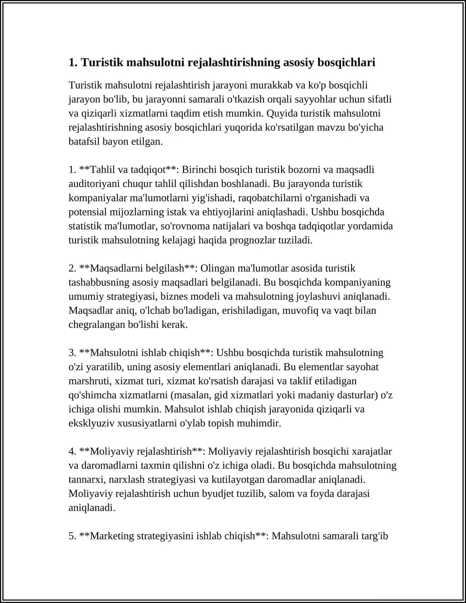 5- TURISTIK MAHSULOTNI REJALASHTIRISH 4
