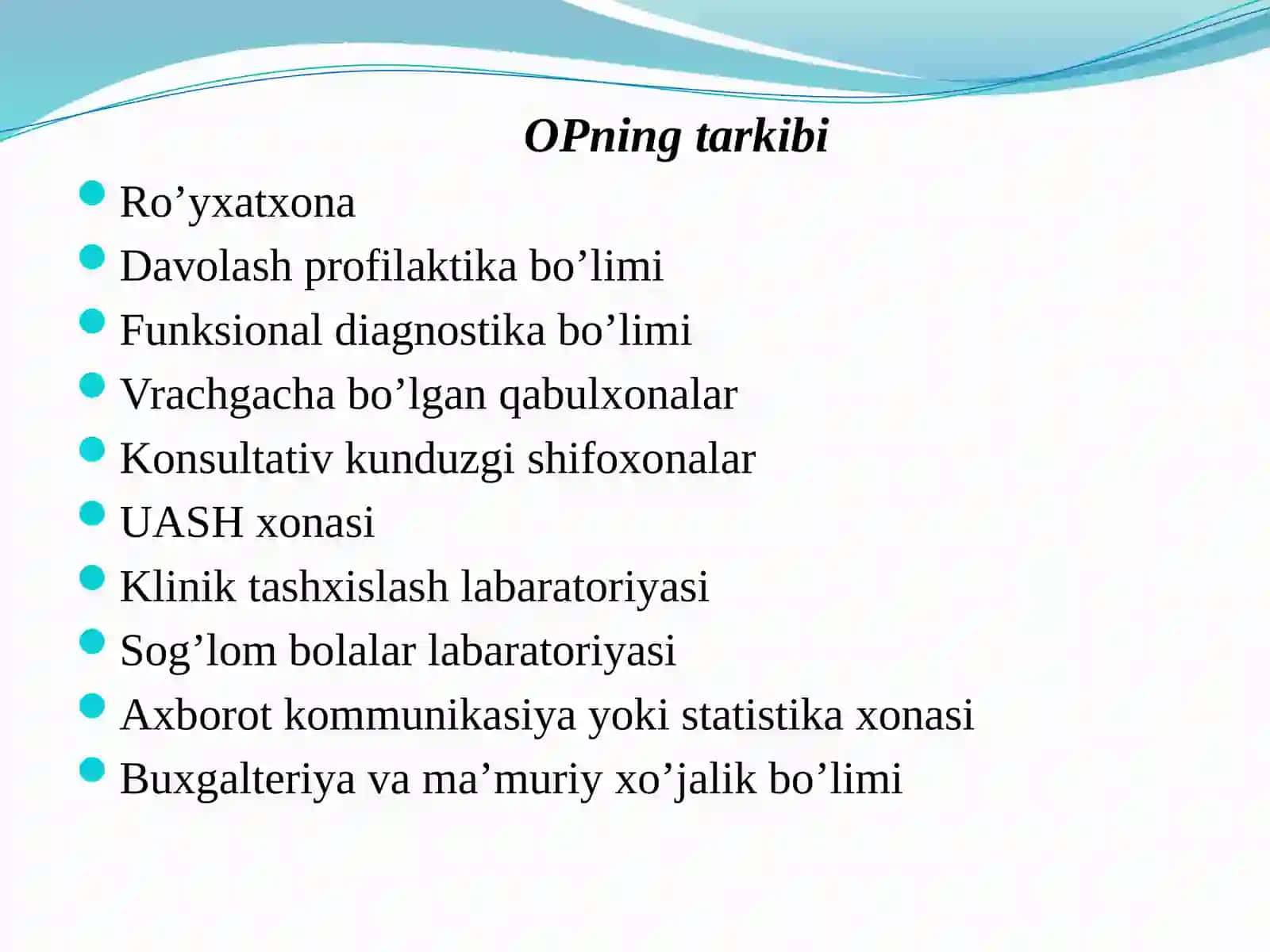 Sog‘liqni saqlash tizimida birlamchi tibbiy sanitariya yordamni tashkil etish. SHaxar va qishloq aho 4