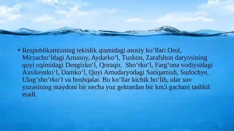 KO‘LLARI, SUV OMBORLARI VA YEROSTI SUVLARI 4