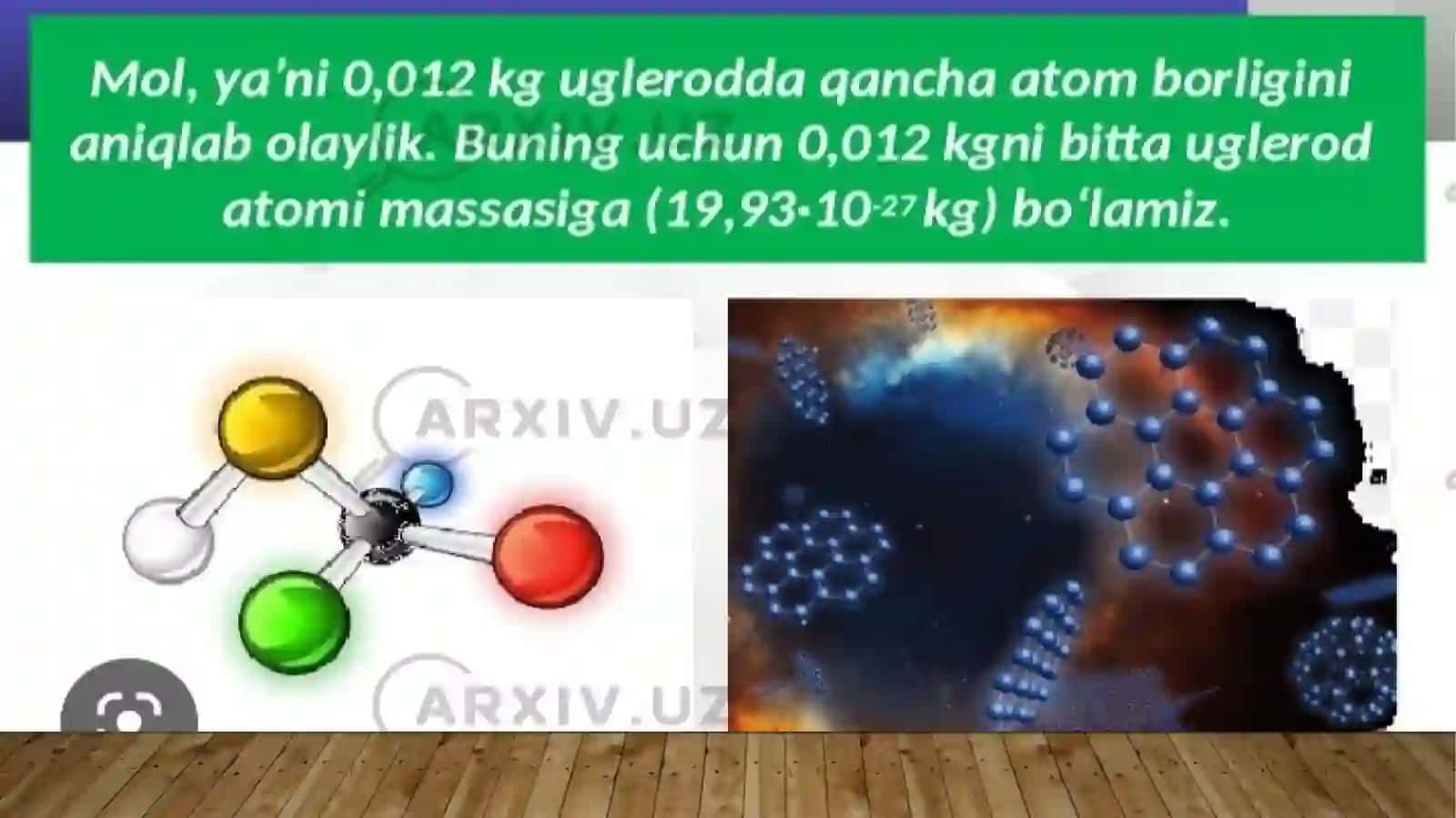 Molekulaning massasi va o'lchamlari 4