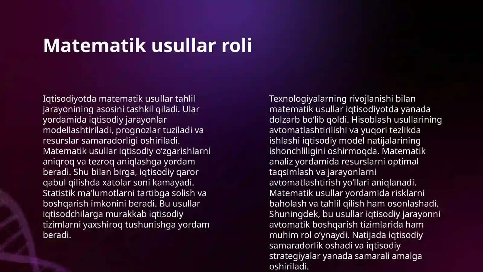 IQTISODIY TAHLILDA IQTISODIY MATEMATIK USULLARNI QO'LLASHNING ZARURIYATI 4