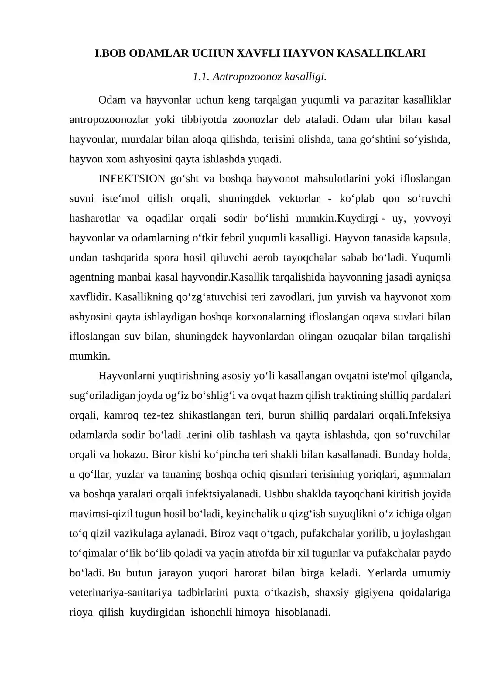 Odam va hayvonlar uchun umumiy bo’lgan yuqumli kasalliklar 4