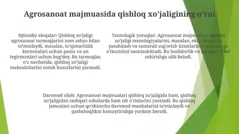 Qishloq XoʻJaligi Agrosanoat Majmuasining Asosiy BoʻGʻIni Va Uning OʻZiga Xos Xususiyatlari 4