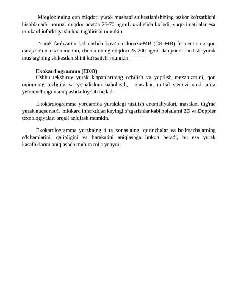 Yurak faoloyatini tekshirishning usullari 4
