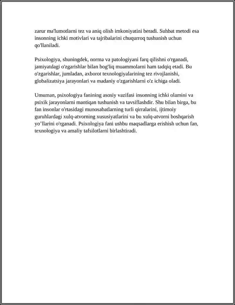 PSIXOLOGIYA FANI HAQIDA TUSHUNCHA VA UNING ILMIY TADQIQOT METODLARI 4