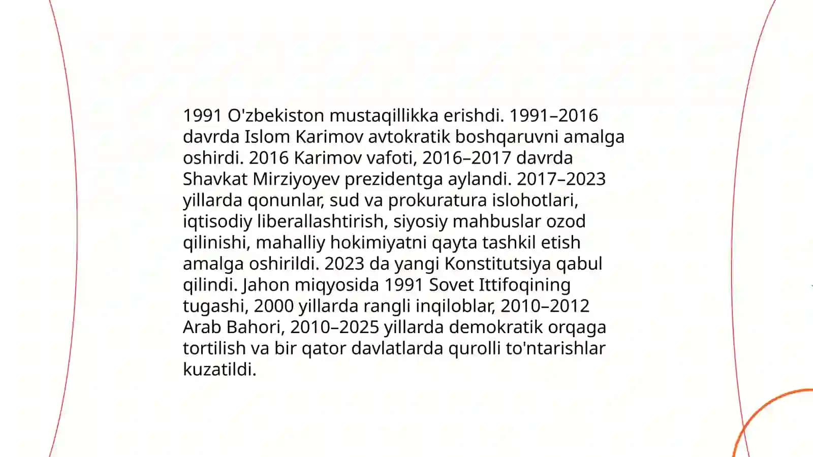 1991-2025-yillarda O'zbekistonda va Jahonda yuz bergan o'zgarishlar 4