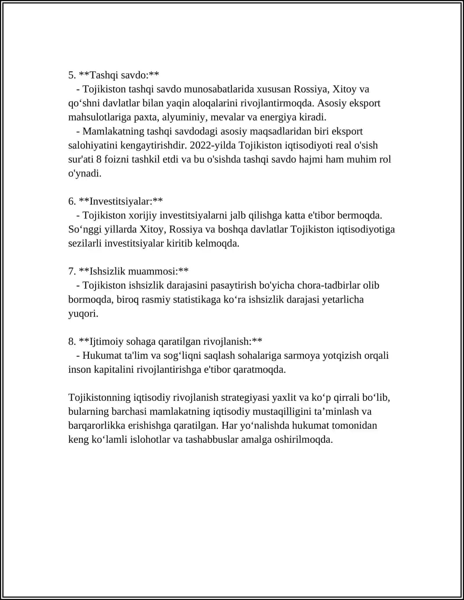 TOJIKISTON IQTISODIY SIYOSATINING UMUMIY KORINISHI 4