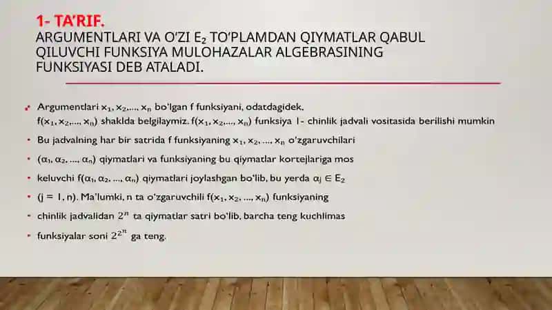 Bul algebrasi 4