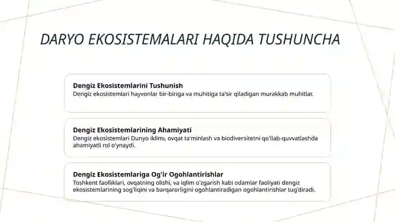 Dengiz ekosistemasi. Hamjamiyat va ekosistema 4